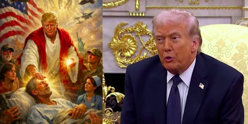Trump posts then deletes graphic of himself as Jesus, blasts Pope for opposing war