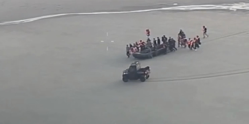 Migrants attack French police who slash dinghy to stop Channel crossing attempt