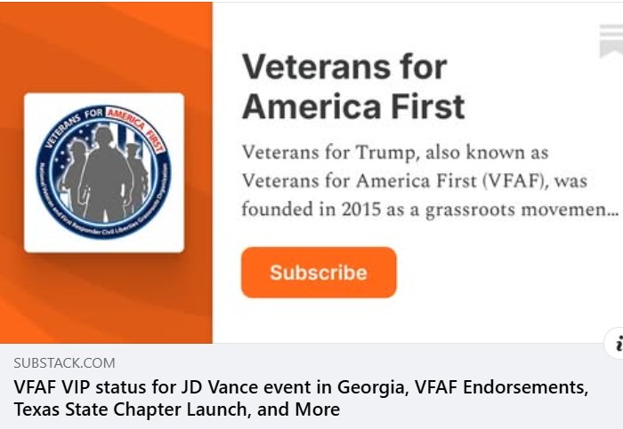 Veterans for America First Newsletter Distributed to 39K Supporters Nationwide