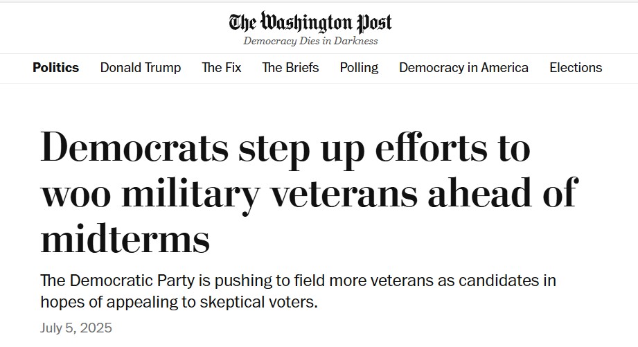 VFAF VP Jared Craig quoted in Washington Post Article “Democrats step up efforts to woo military veterans ahead of midterms”