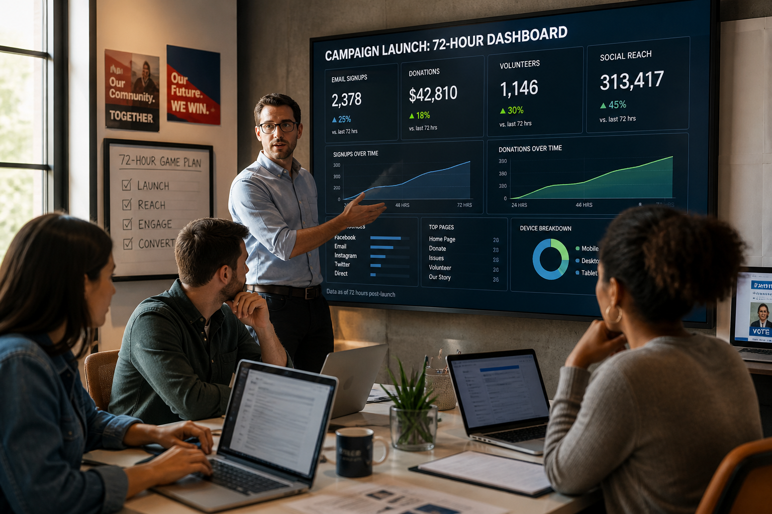 Winning the First 72 Hours: A Digital Kickoff Playbook for Campaigns