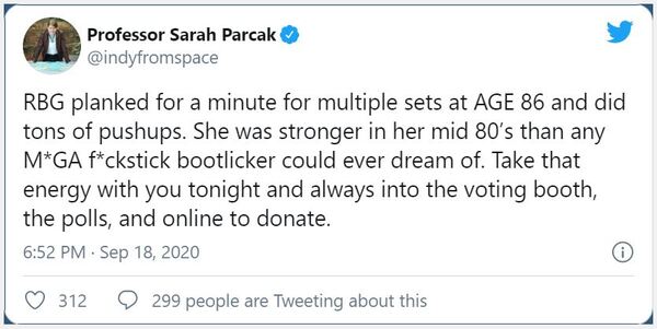 Taxpayer-paid leftist professor uses RBG's death to attack 'M*GA f***stick bootlicker' Trump supporters