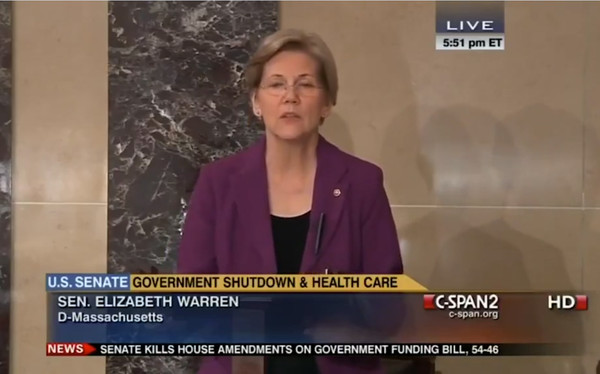 Chief Warren Is Being Haunted by Her Own Government Shutdown Comments From 2013