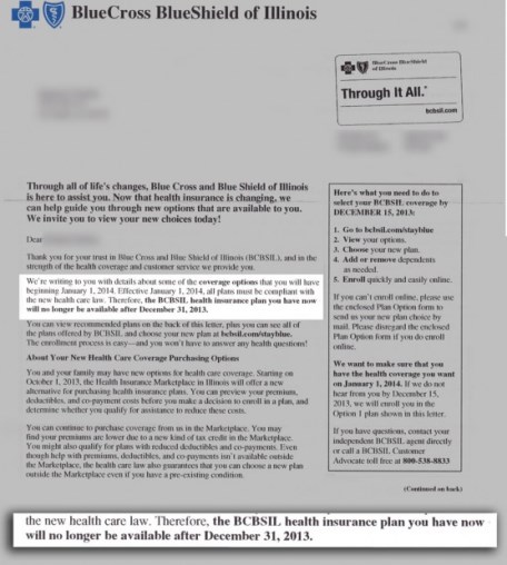 BlueCross-BShield-Obamacare Cancellation Letter