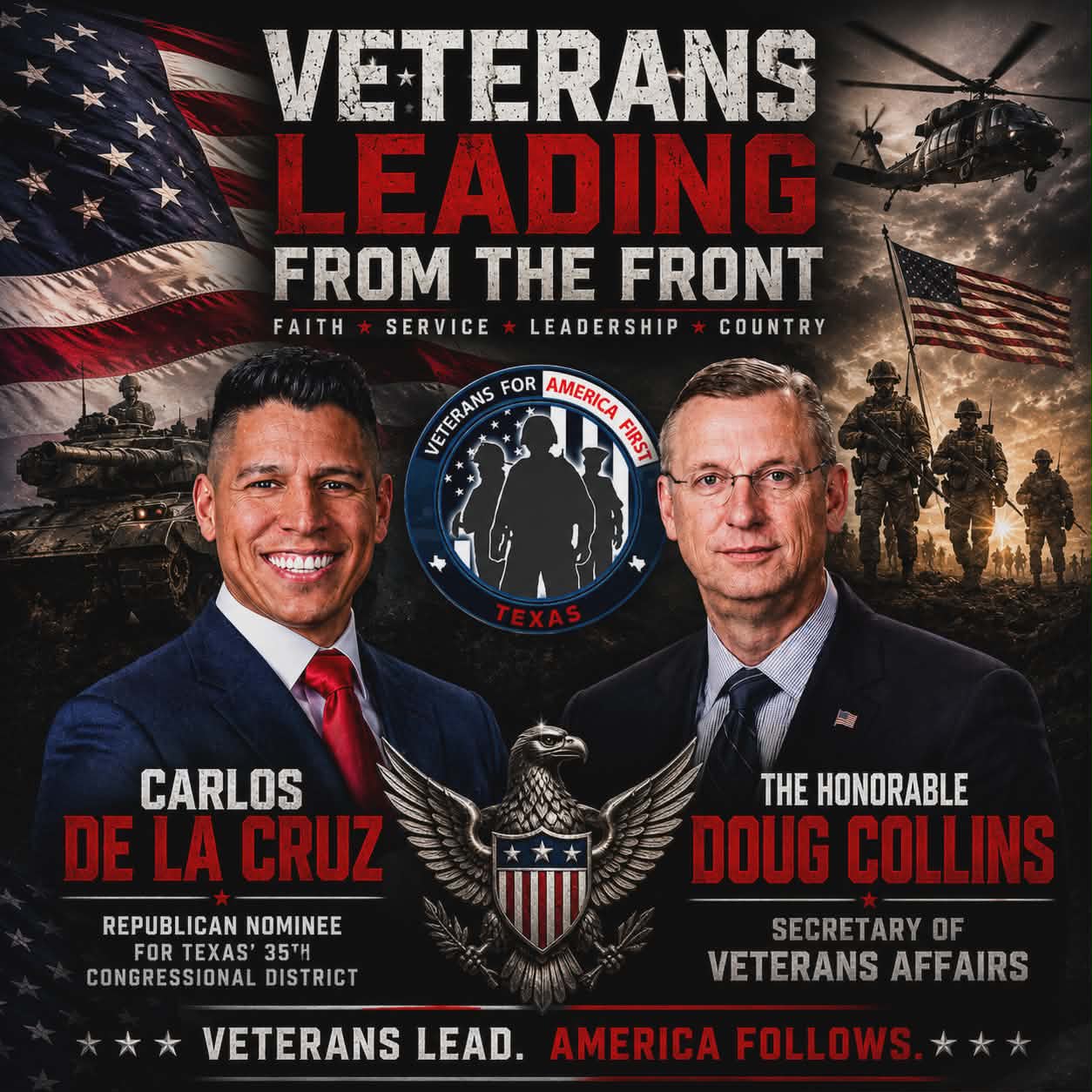 Carlos De La Cruz Leads from the Front with Honorable Secretary of Veterans Affairs Doug Collins