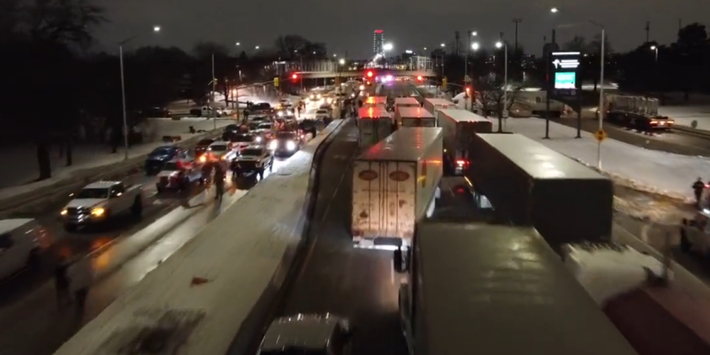 Two charged by Windsor Police in connection with Ambassador Bridge blockade