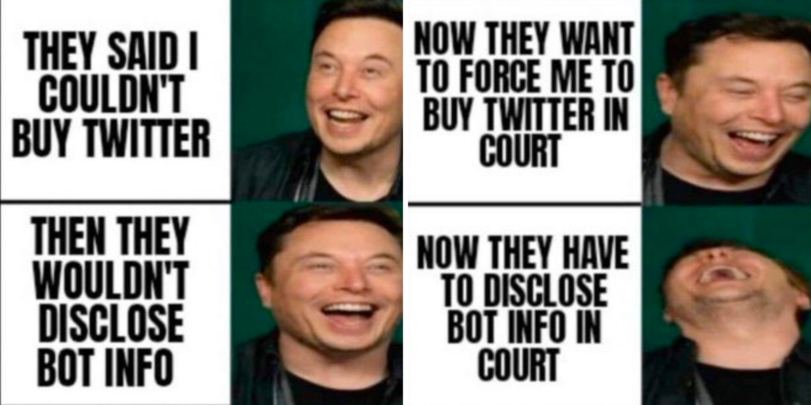 Elon Musk uses memes to signal he planned to take Twitter to court all along