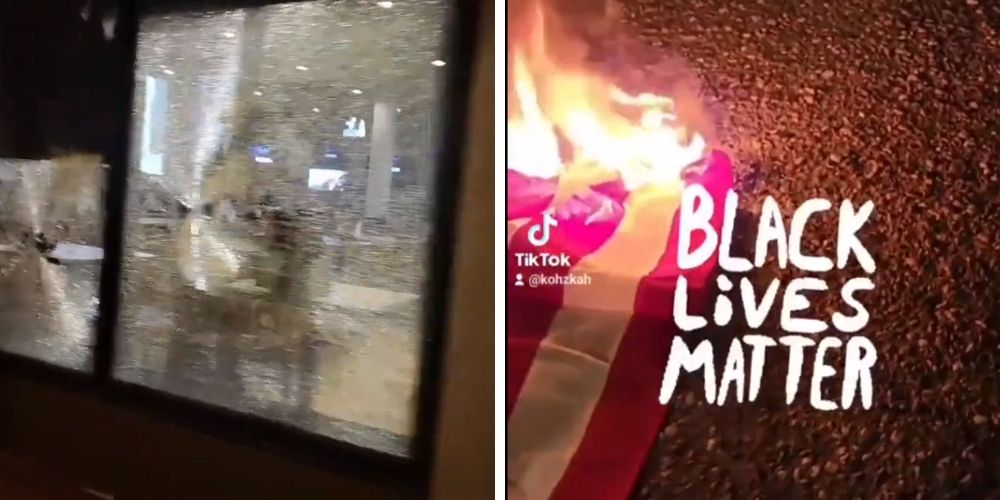 Portland protestors launch mortars at federal buildings, smash windows, burn American flags over July 4 weekend
