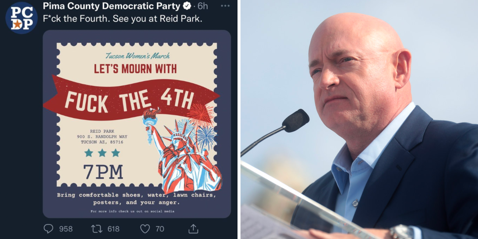 Official Arizona Democrat account promotes 'F*ck the Fourth' event