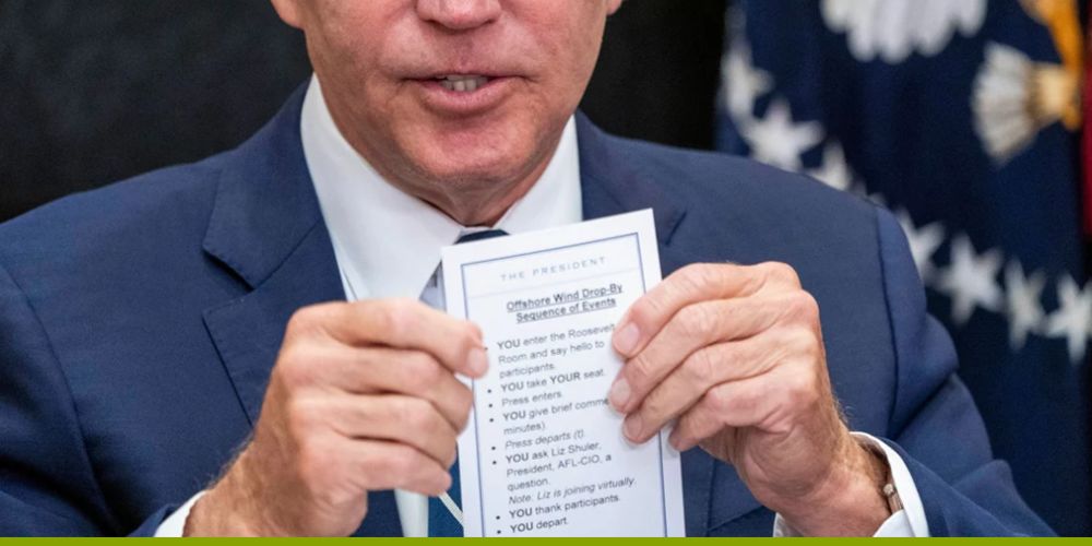 Biden consults 'cheat sheet' of staffer instructions on when he should sit and other basics