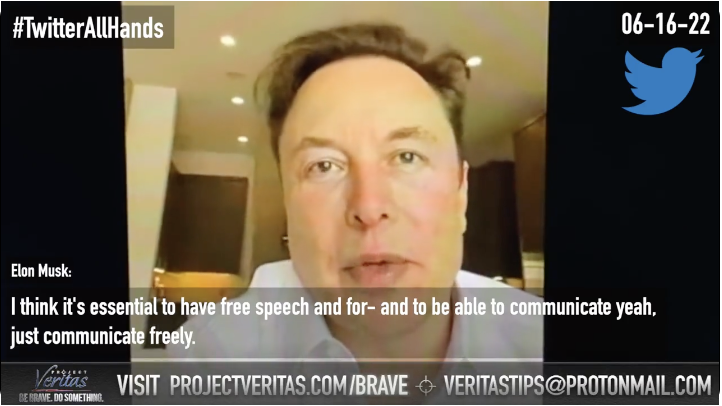 BREAKING: Project Veritas LEAKS video from Twitter's 'all hands' meeting with Elon Musk