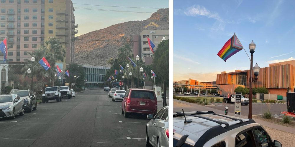 Arizona State University pulls down American flags, replaces them with Juneteenth and Pride flags: student
