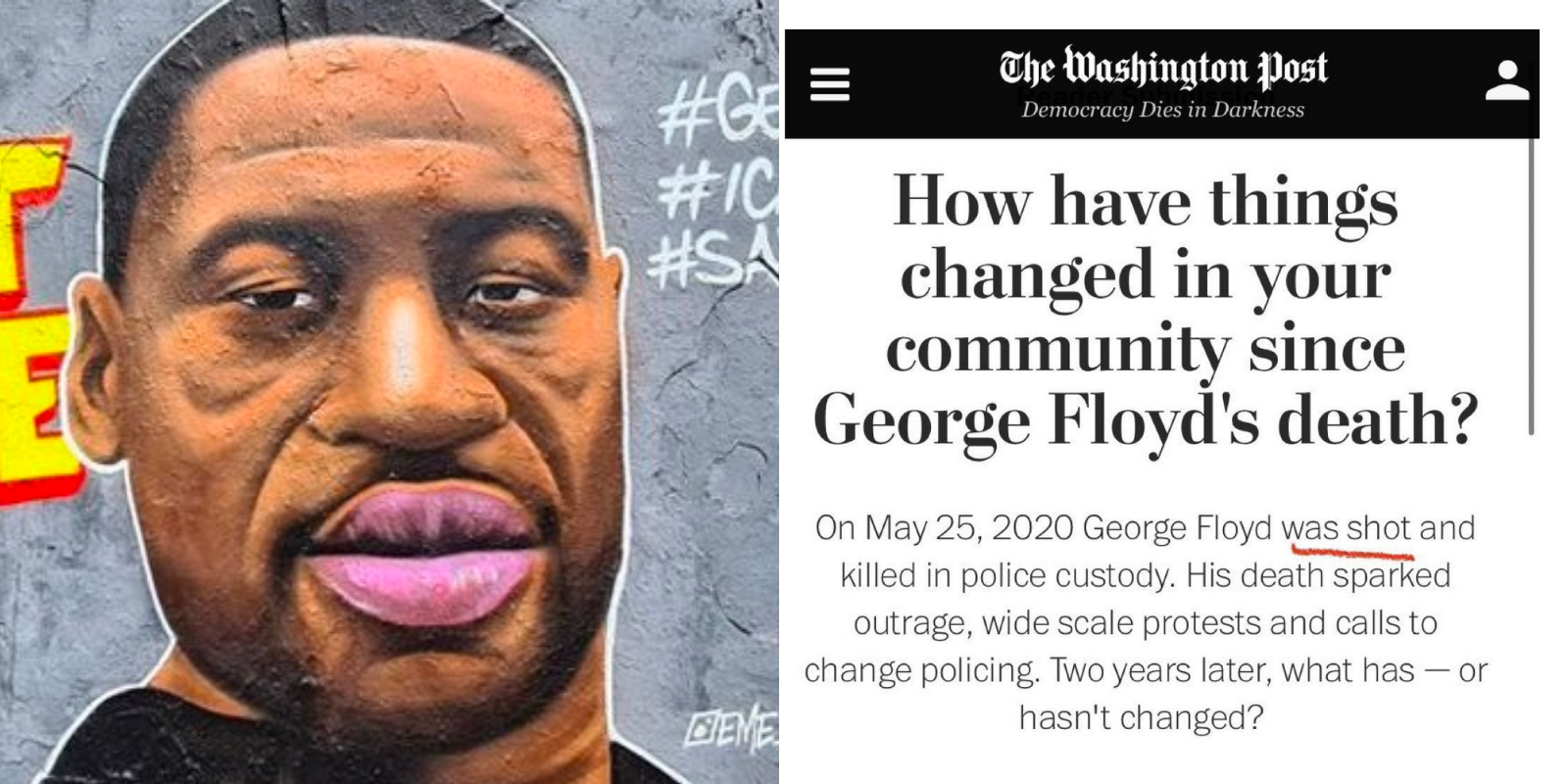 Washington Post falsely claims George Floyd was 'shot and killed in police custody'