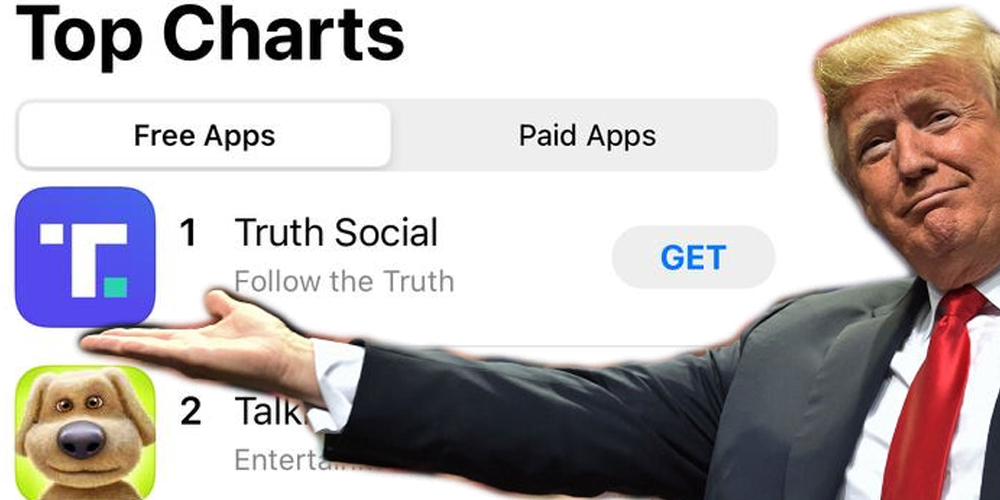 Trump's new TRUTH Social platform skyrockets to #1 spot in Apple's App Store