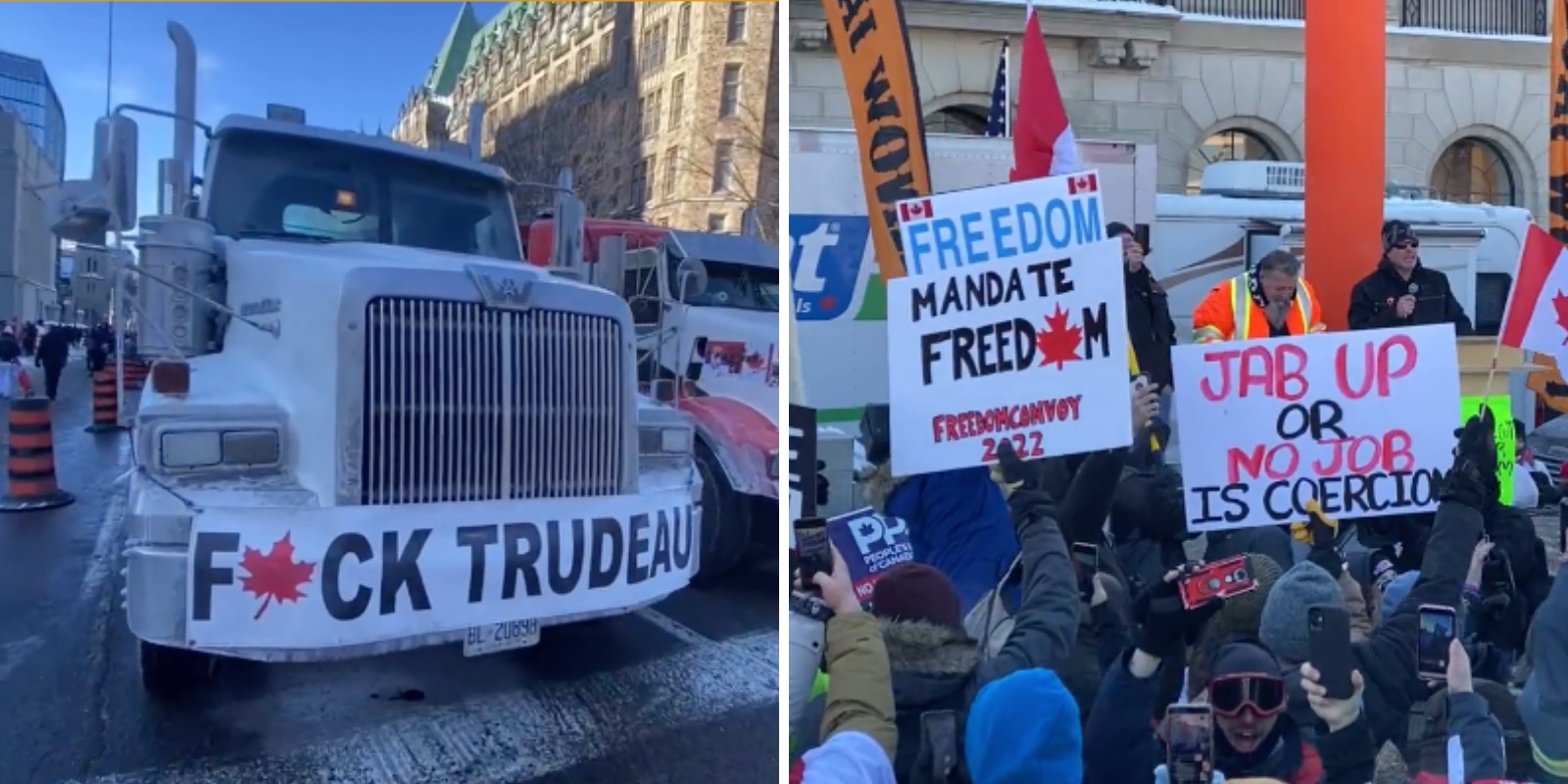 WATCH: Truckers convoy gridlocks Ottawa to protest Trudeau's vaccine mandates