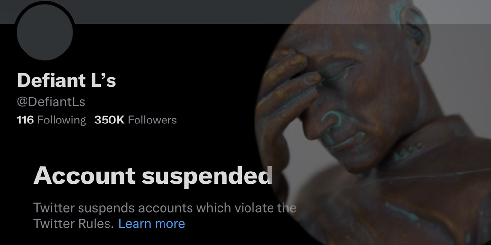 BREAKING: Twitter suspends 'Defiant L's', account best known for highlighting Liberal hypocrisy