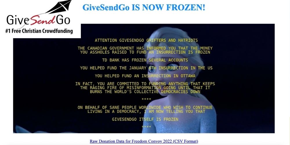 BREAKING: Christian crowdfunding site GiveSendGo hacked, donors doxed by far-left activists