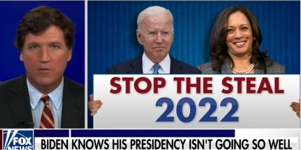 WATCH: Tucker slams Kamala and Biden over their suspicion of the integrity of the 2022 midterm elections
