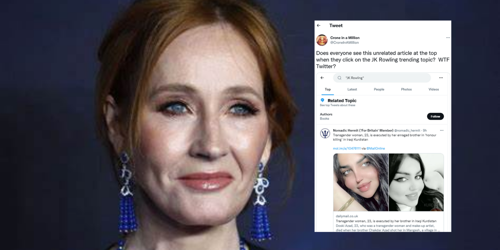 JK Rowling inexplicably becomes a Twitter trend after news of trans murder in Iraq