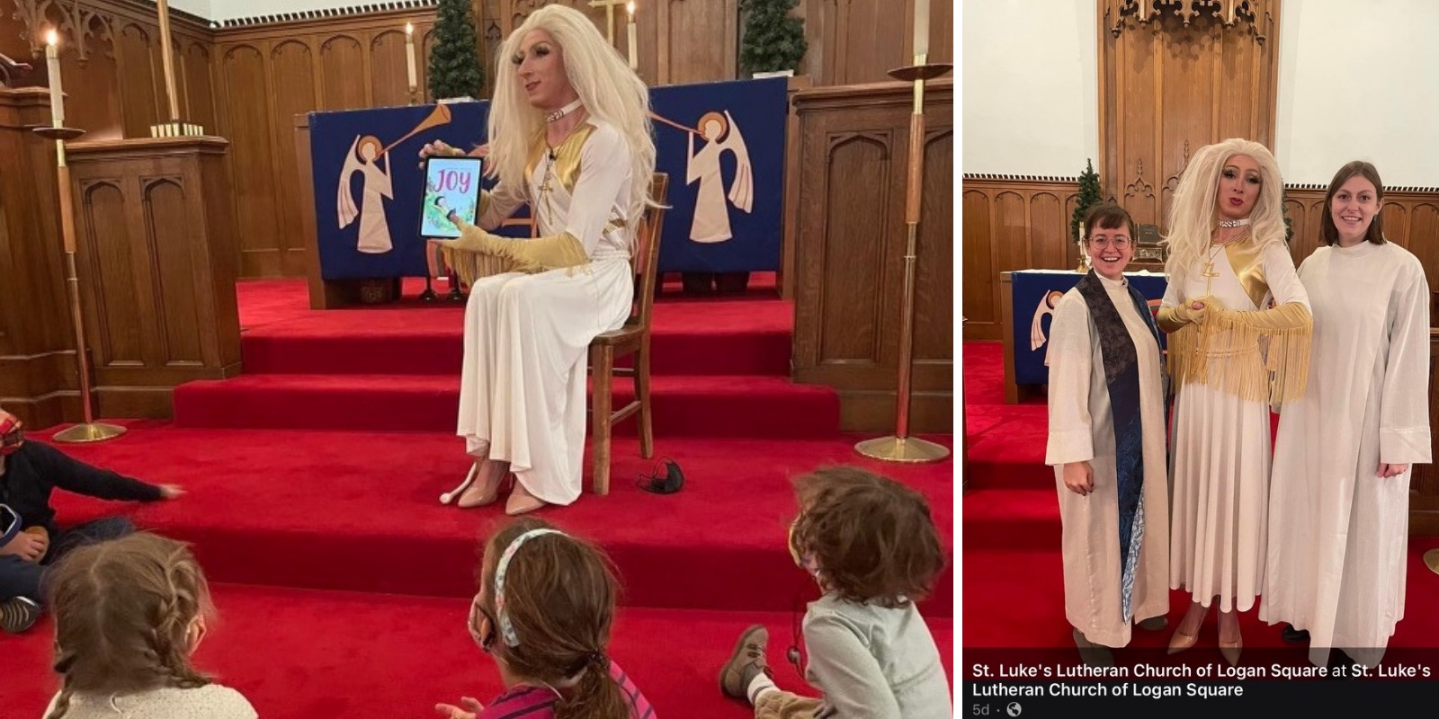 Lutheran pastor dresses in drag to lead worship service with children