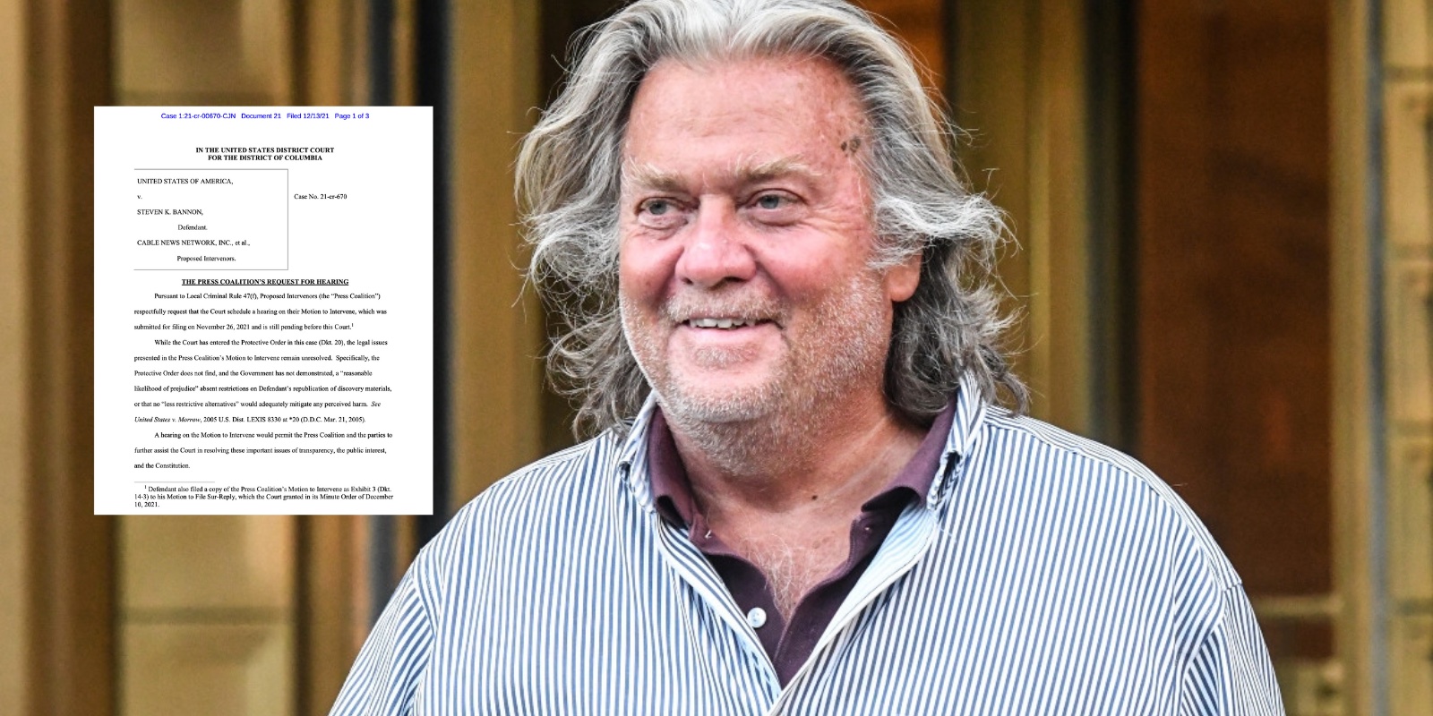 BREAKING: CNN joins Bannon in demanding release of documents in his case protected by DOJ