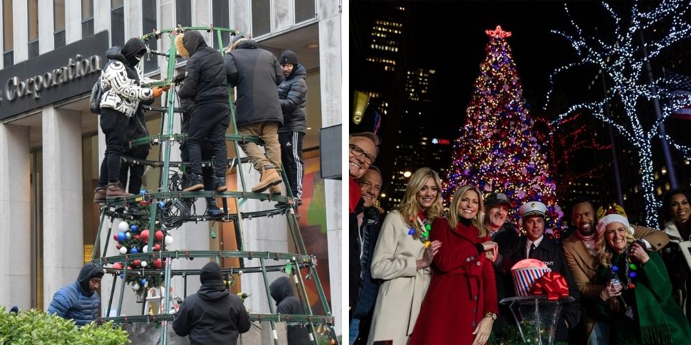 Fox News relights Christmas tree after arson attack The Post