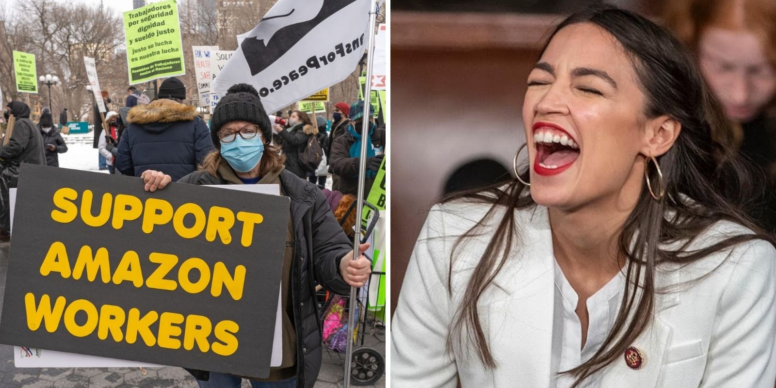AOC bails on promise to march with 'heartbroken' Amazon workers at union rally