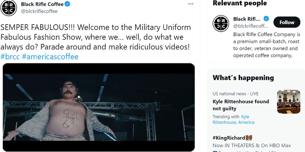 Black Rifle Coffee ROASTED for woke ad campaign as Kyle Rittenhouse is