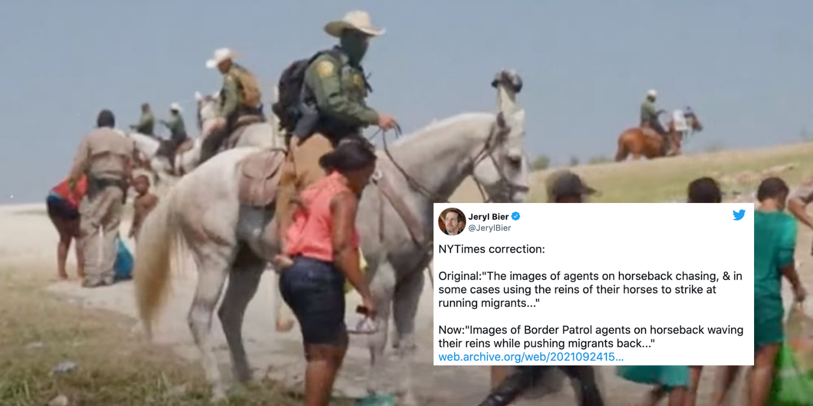 NYT corrects false claim that Border Patrol 'whipped' Haitian migrants; agents may still face discipline from Biden admin
