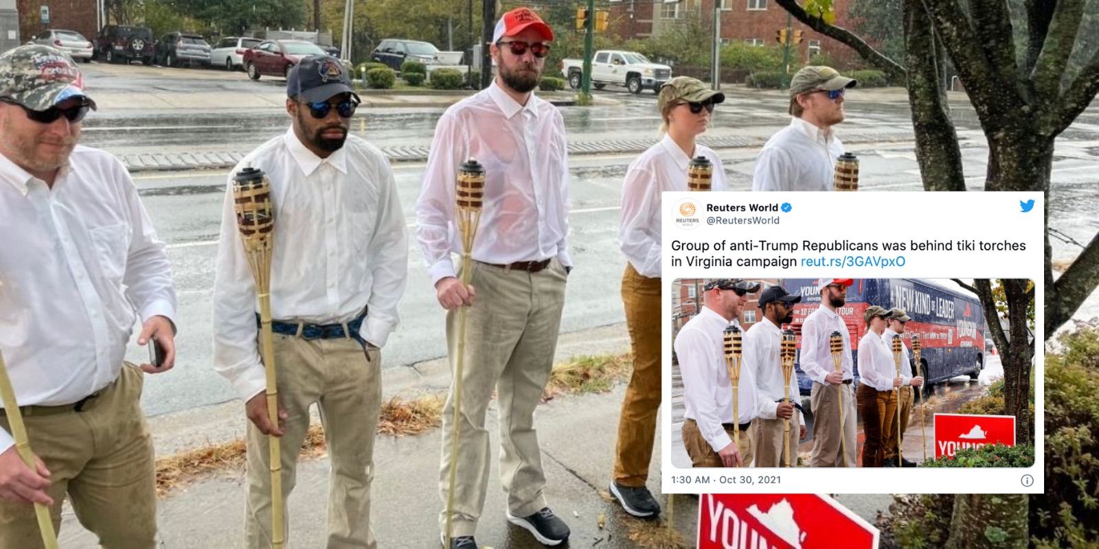 Reuters falsely claims 'Republicans' were behind tiki torch hoax stunt