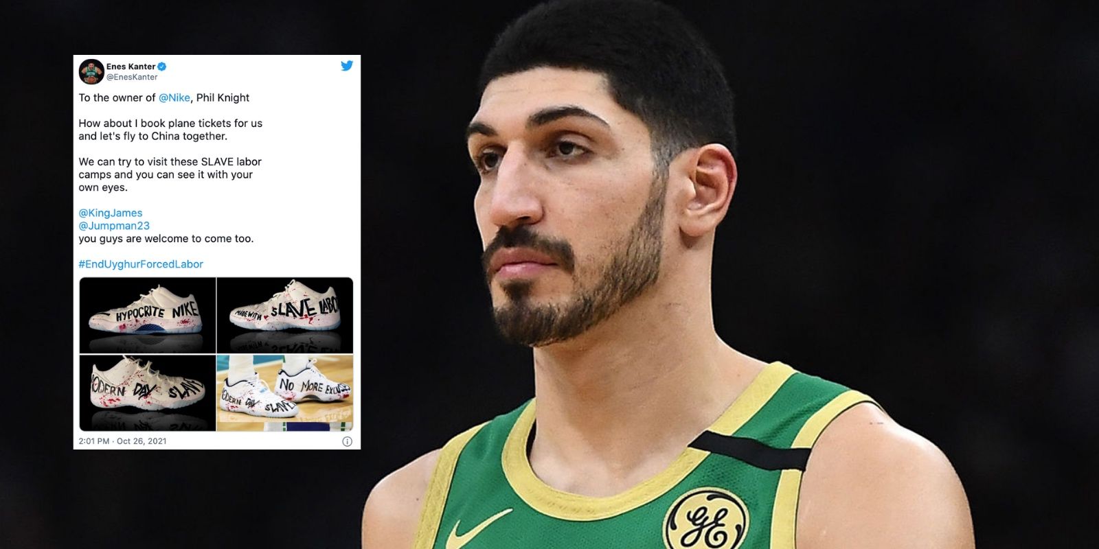 NBA star Enes Kanter challenges LeBron James, Michael Jordan and Nike boss to visit China's slave labor camps