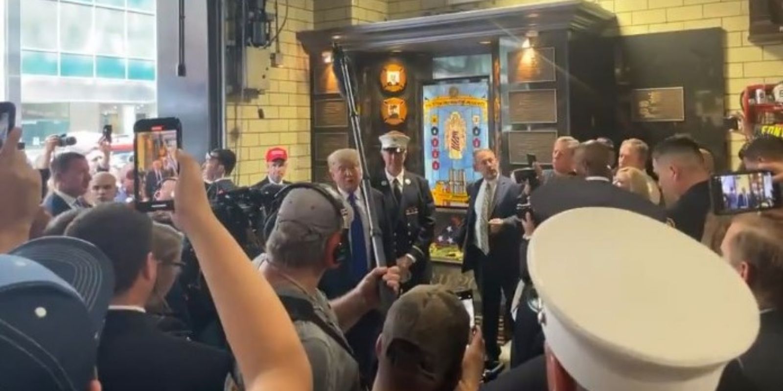 BREAKING: Donald Trump makes surprise visit to NYPD and FDNY on 20th anniversary of 9/11