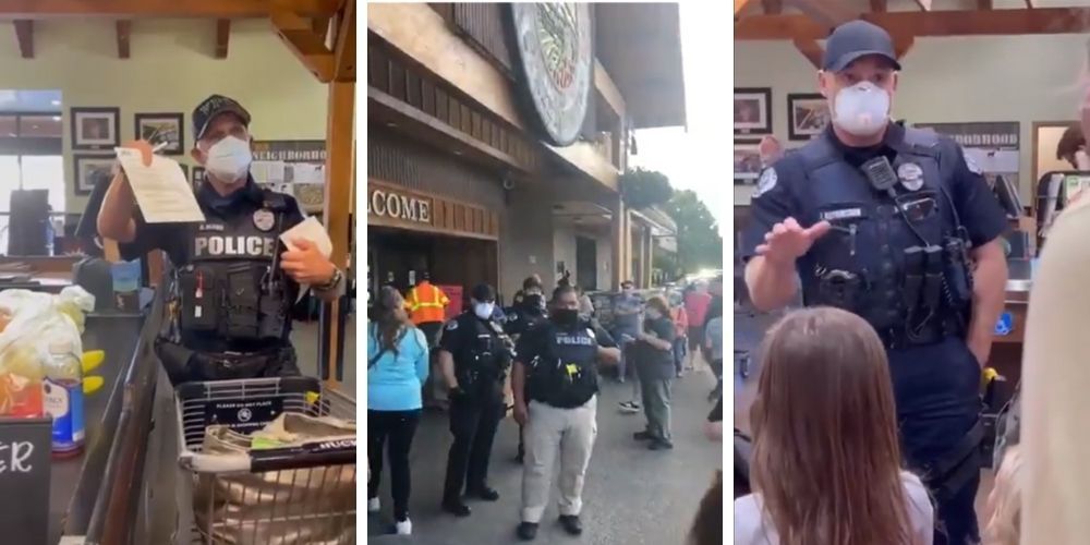 WATCH: Police cite customers for trespassing after they refuse to wear masks in Washington grocery store