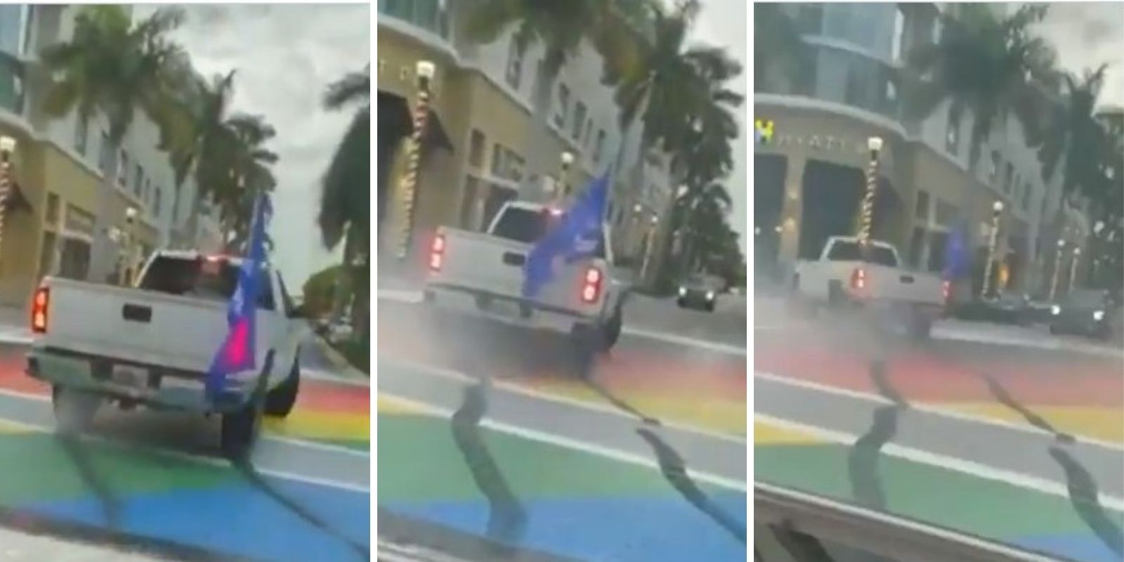 Florida truck driver charged with felony after leaving skid marks on rainbow Pride crosswalk