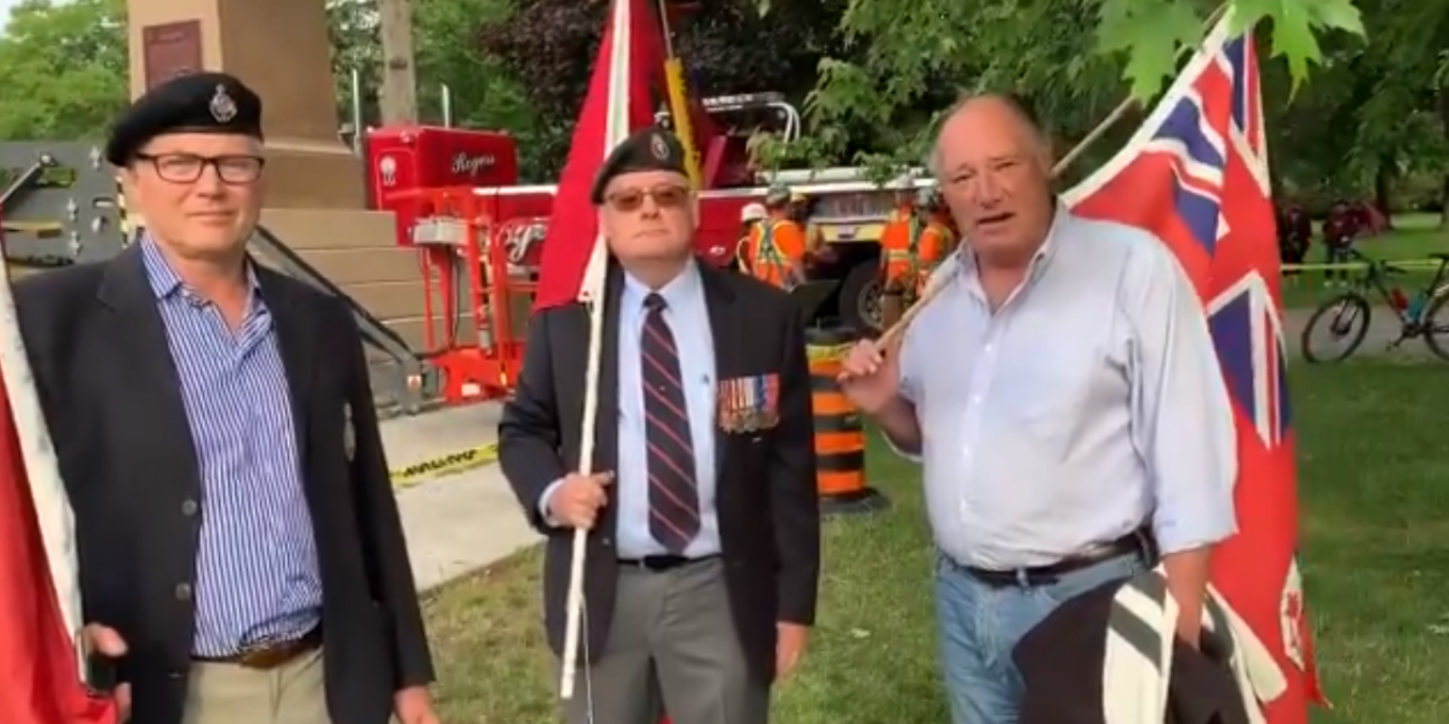 WATCH: Woke mob laughs at veterans protesting removal of Sir John A. Macdonald statue in Kingston
