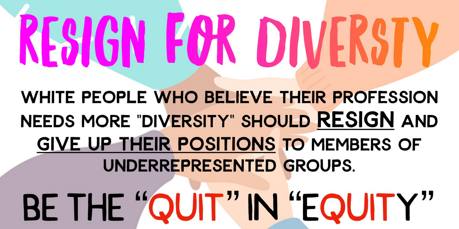 If you don't 'resign for diversity,' does that make you racist?