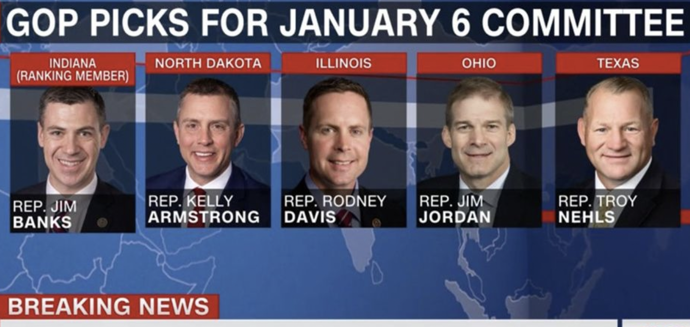 BREAKING: Kevin McCarthy names 5 likely GOP picks for Pelosi's Jan 6 committee