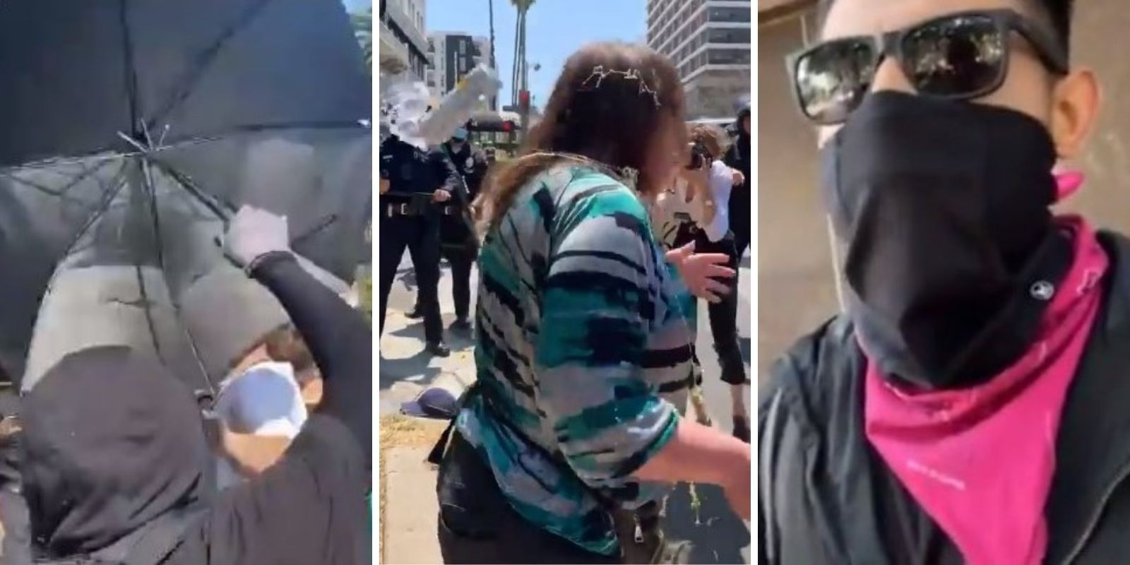 BREAKING: Violence erupts outside LA spa as Antifa defends transgender person's 'right' to show male genitals to women, children