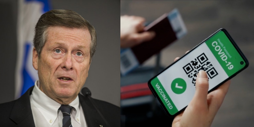 WATCH: Toronto Mayor John Tory calls on Ontario to develop vaccine passport