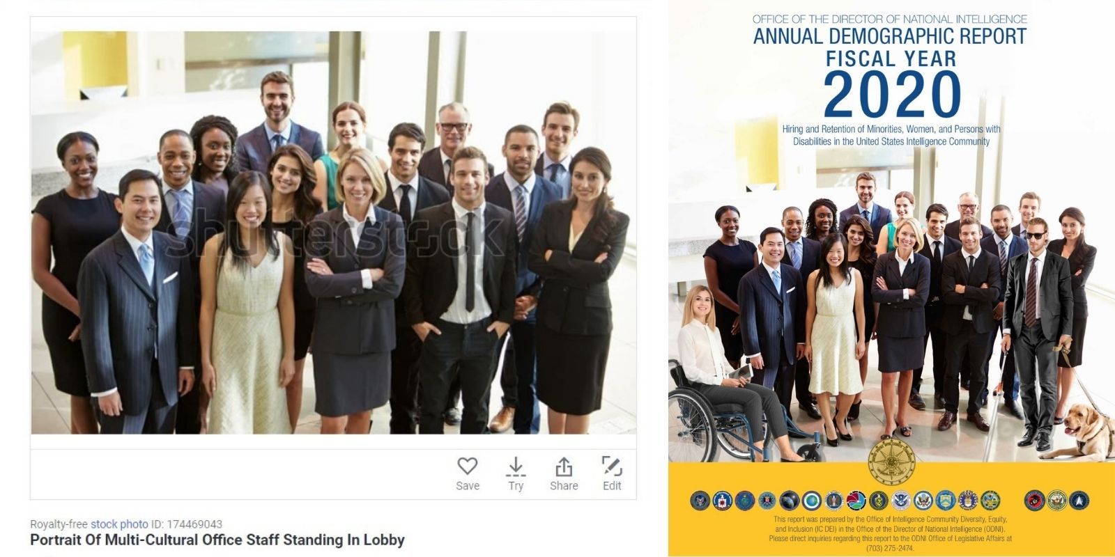 Biden's ODNI photoshops blind guy, girl in wheelchair into annual report for 'diversity'