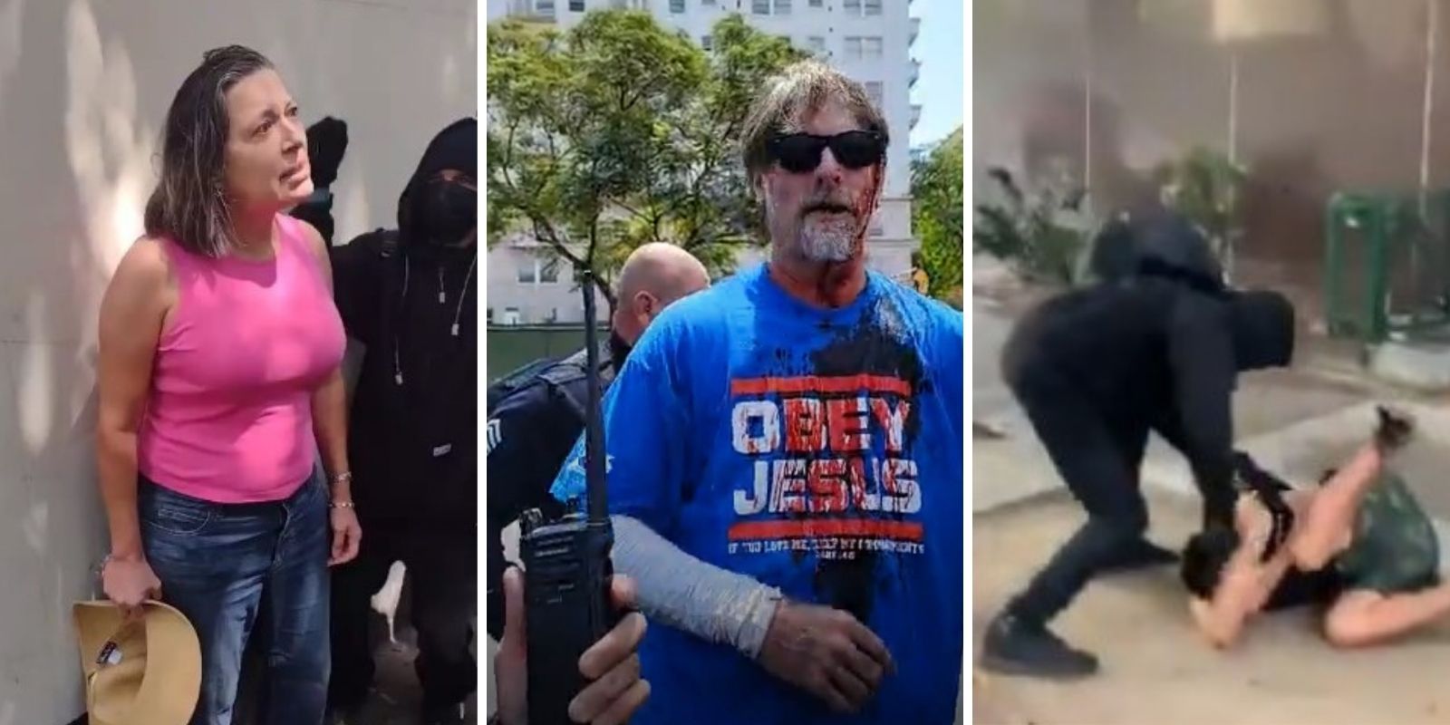 BREAKING: Antifa militants assault conservative demonstrators, reporters at LA spa protest