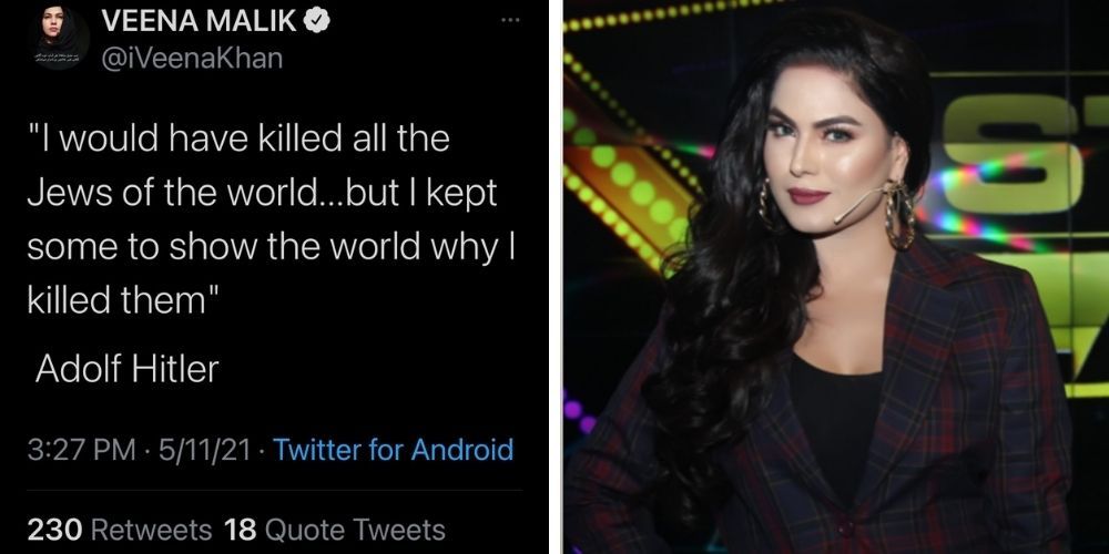 Muslim actress quotes Hitler in tweet: 'I would have killed all the Jews of the world'