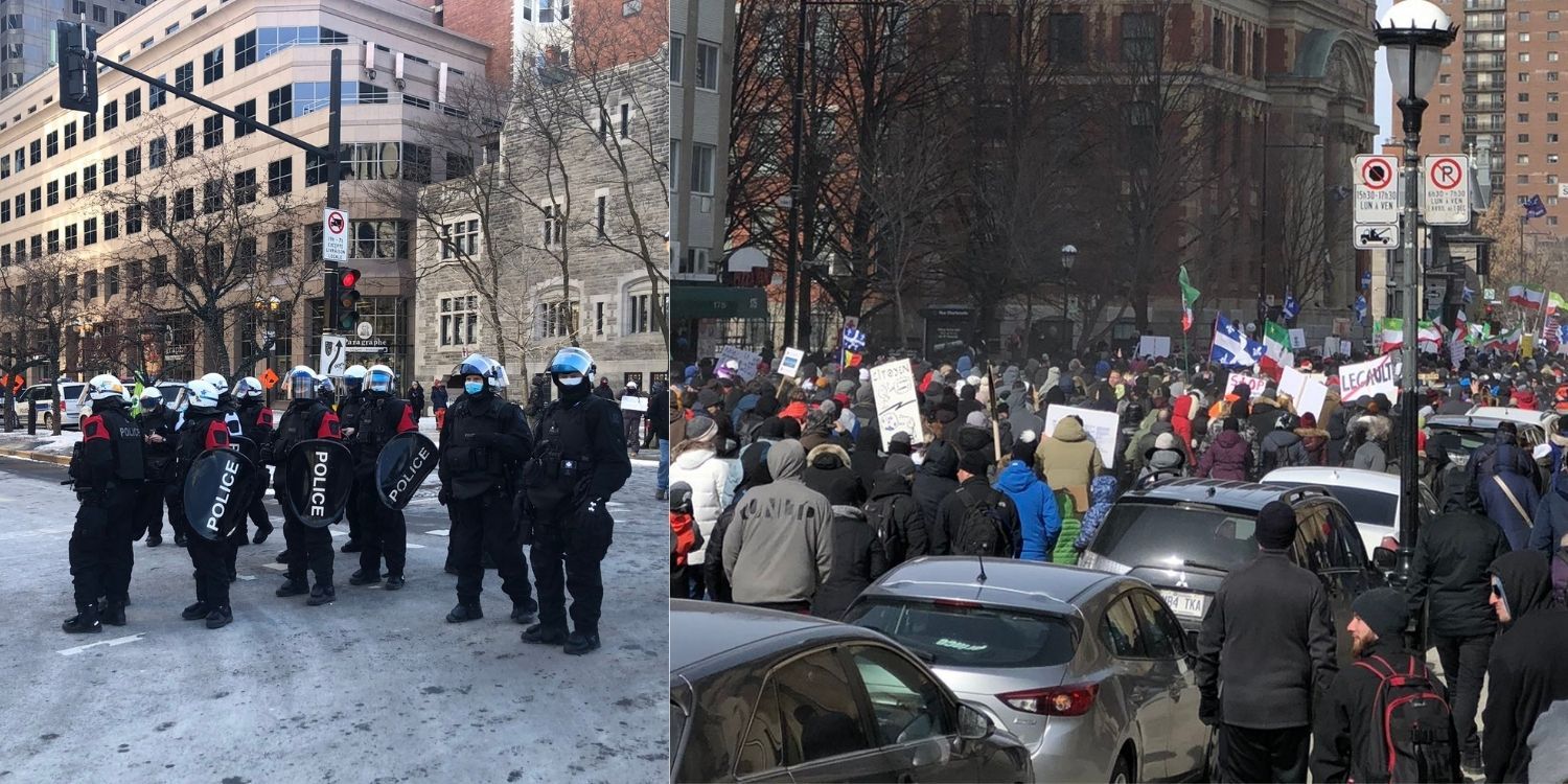 BREAKING: Tear gas used at Montreal anti-lockdown protest