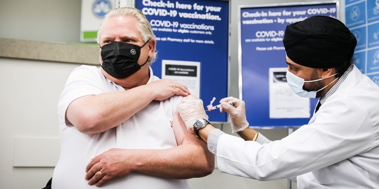 Premier Ford given AstraZeneca vaccine on camera