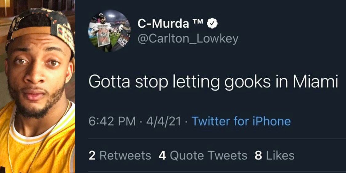 'Gotta stop letting gooks in Miami': Tampa Bay Buccaneers' Carlton Davis deletes racial slur tweet