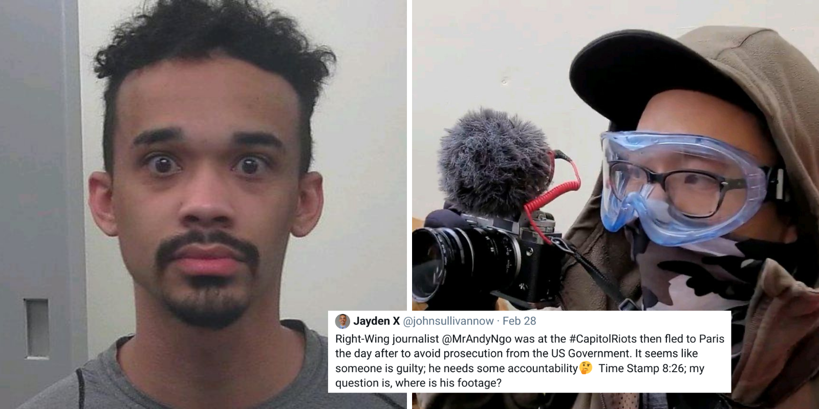 Far-left rioter falsely accuses Andy Ngo of storming Capitol on Jan 6 then fleeing country to avoid prosecution