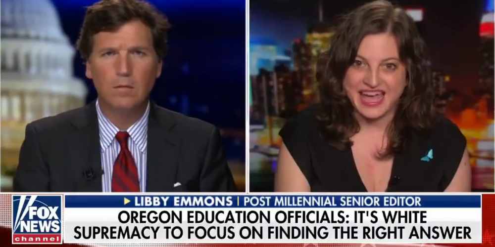 WATCH: Libby Emmons tries to explain the insane concept of ‘racist math’ to Tucker Carlson