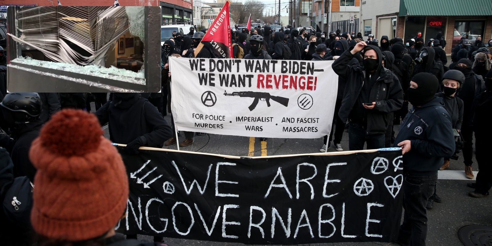 BREAKING: Antifa trashes Democratic Party of Oregon headquarters to mark Biden's inauguration