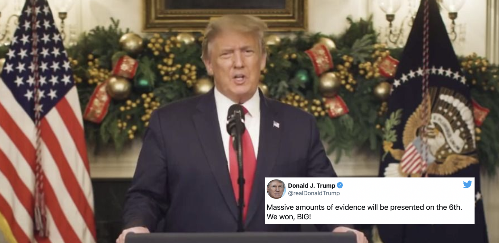 BREAKING: Trump says 'massive amounts of evidence' of voter fraud will be presented Jan 6, BIG 'protest' rally planned for DC