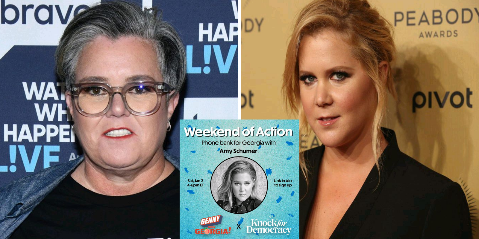 Amy Schumer and Rosie O’Donnell abandon Me Too principles to campaign for alleged abuser Raphael Warnock